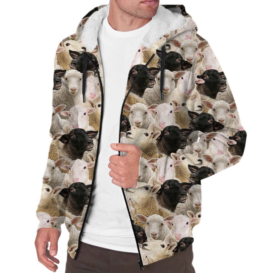 Sheep Full Face Fleece Hoodie