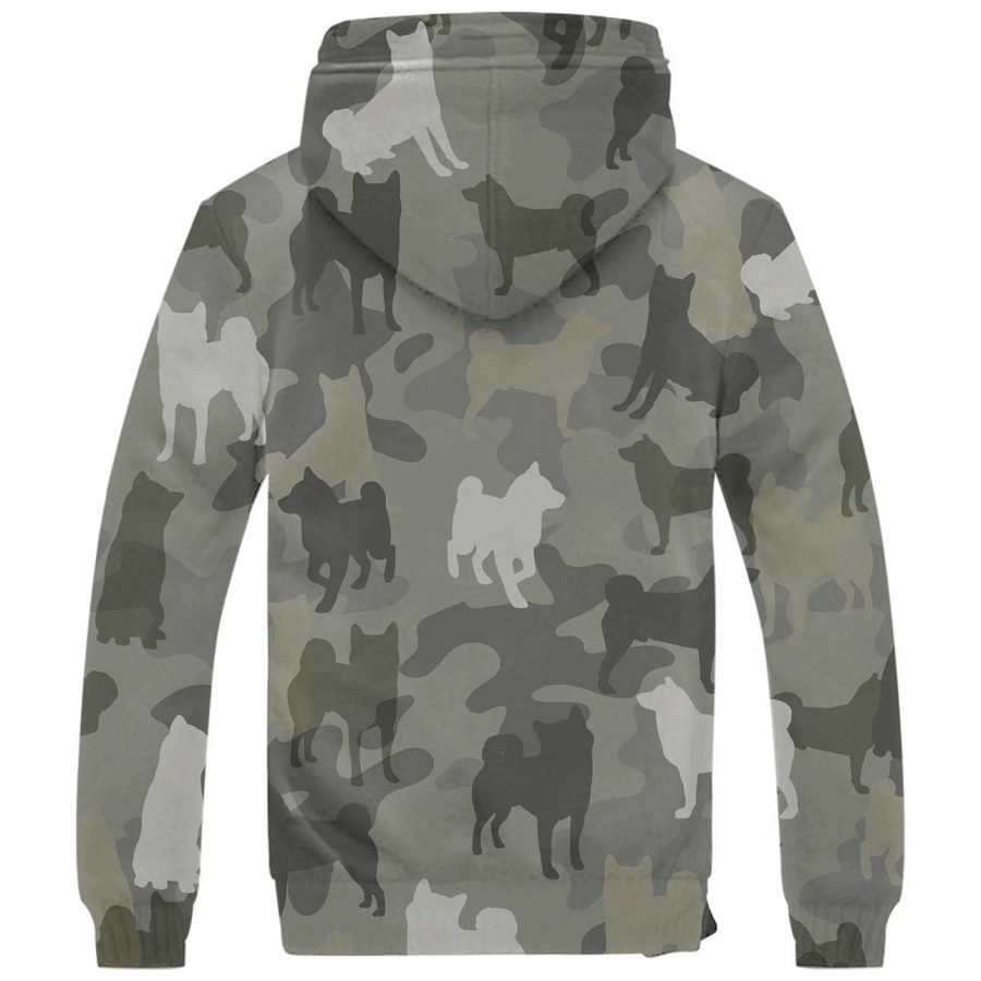 Shiba Inu Camo Fleece Hoodie