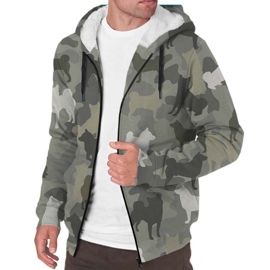 Shiba Inu Camo Fleece Hoodie