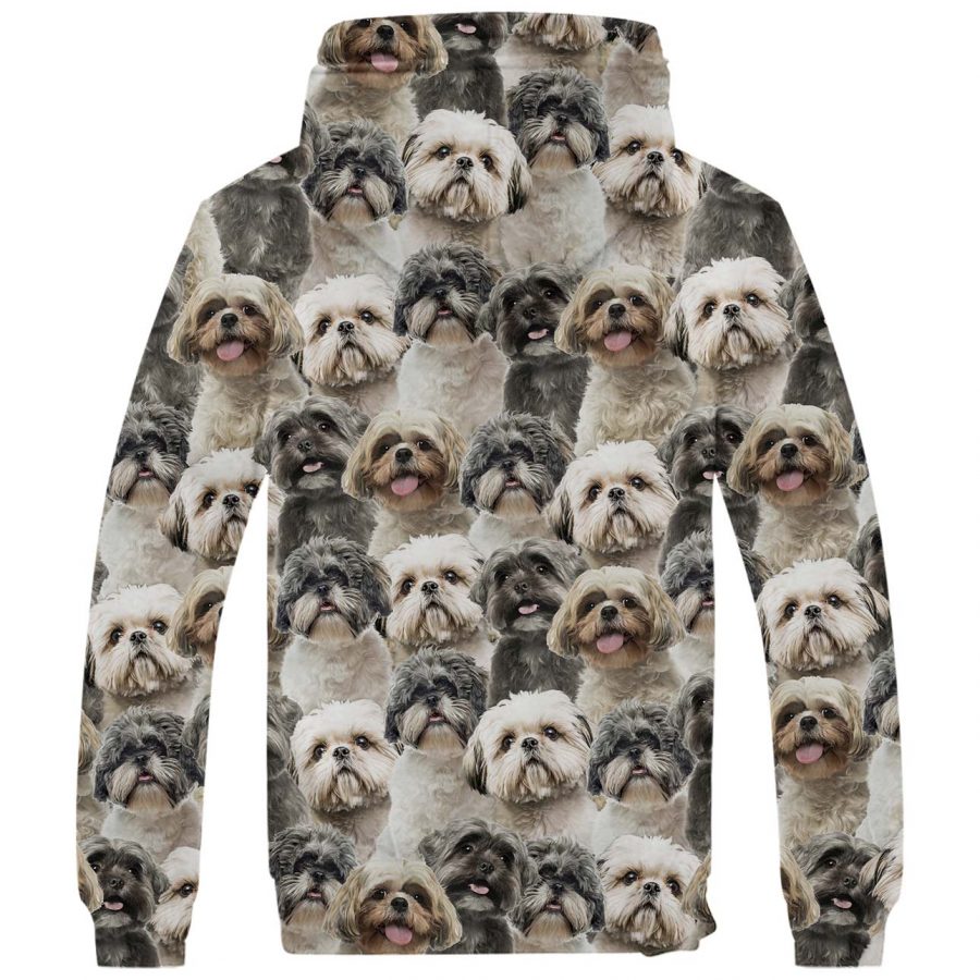 Shih Tzu Full Face Fleece Hoodie