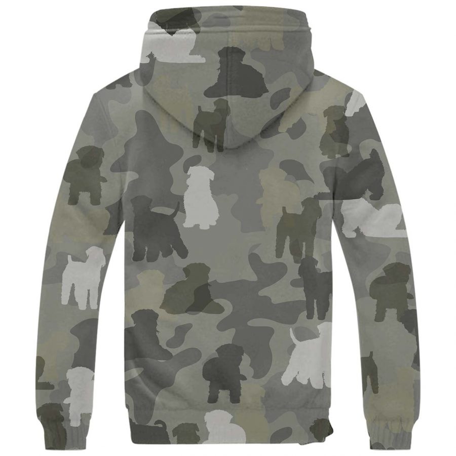 Soft-coated Wheaten Terrier Camo Fleece Hoodie