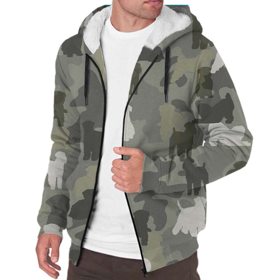 Soft-coated Wheaten Terrier Camo Fleece Hoodie