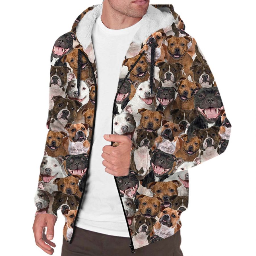 Staffordshire Bull Terrier Full Face Fleece Hoodie