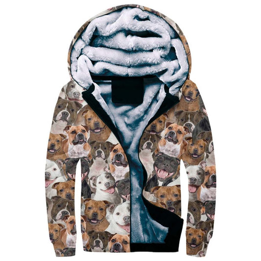 Staffordshire Bull Terrier Full Face Fleece Hoodie