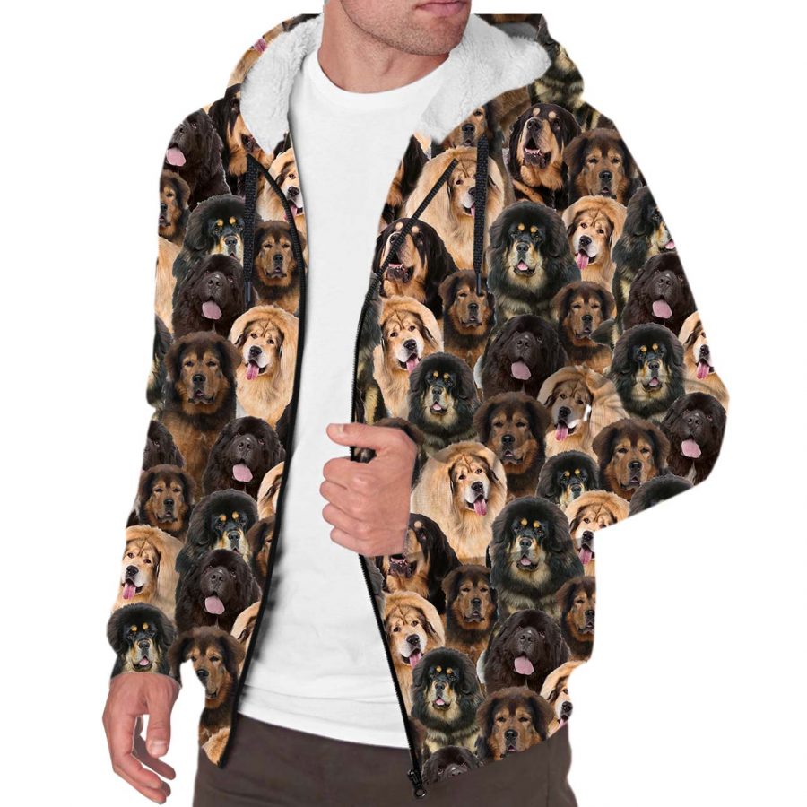 Tibetan Mastiff Full Face Fleece Hoodie