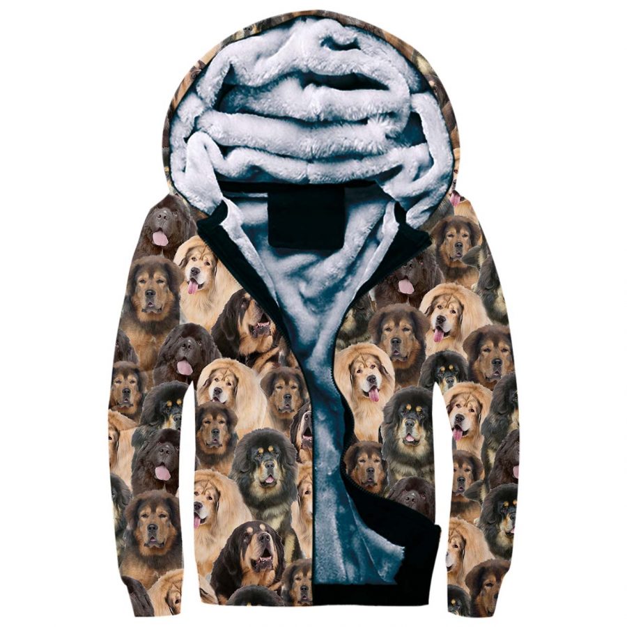 Tibetan Mastiff Full Face Fleece Hoodie