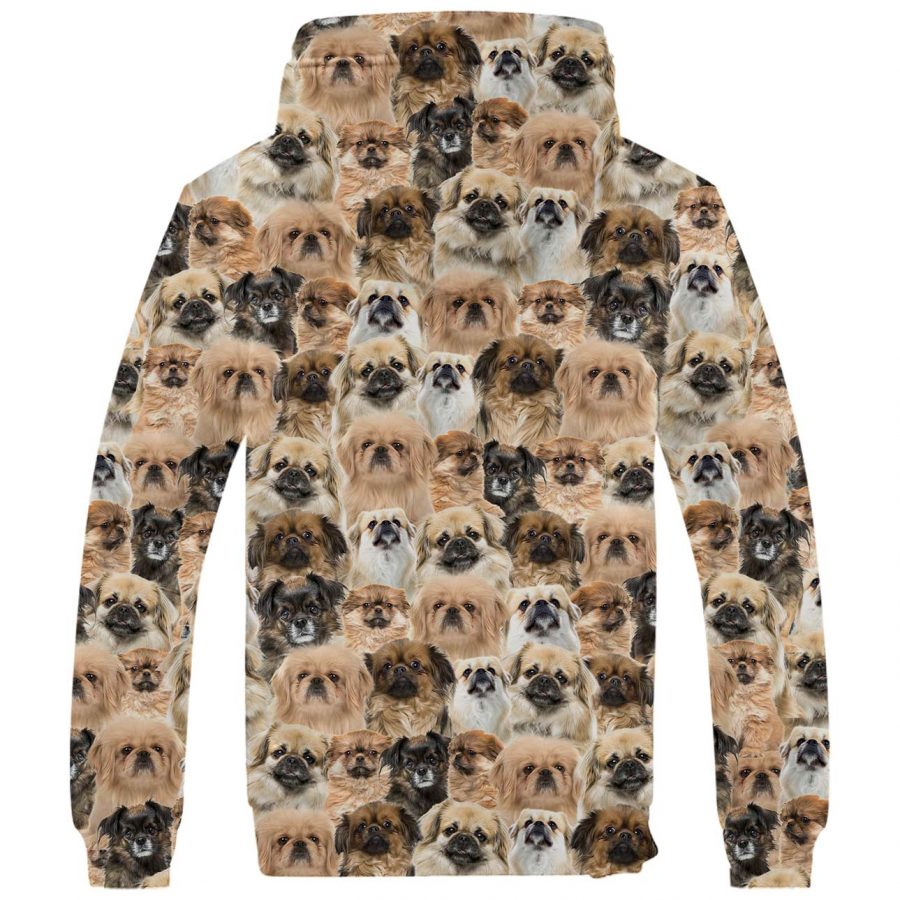 Tibetan Spaniel Full Face Fleece Hoodie