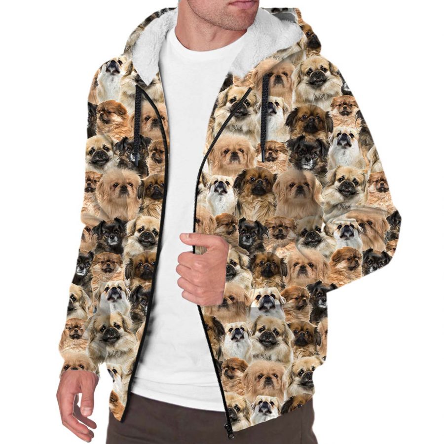 Tibetan Spaniel Full Face Fleece Hoodie