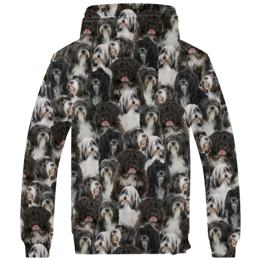 Tibetan Terrier Full Face Fleece Hoodie