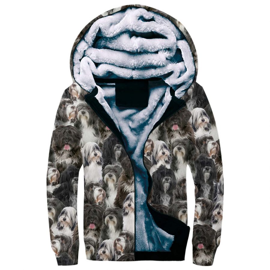 Tibetan Terrier Full Face Fleece Hoodie