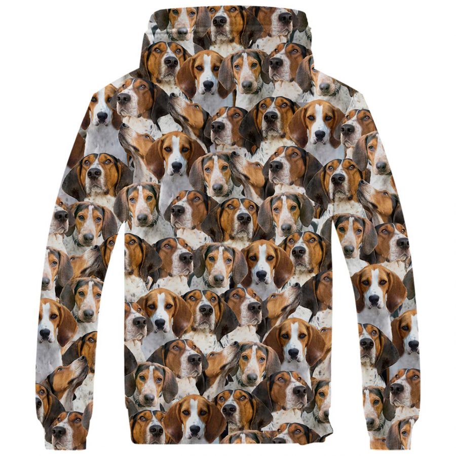 Treeing Walker Coonhound Full Face Fleece Hoodie