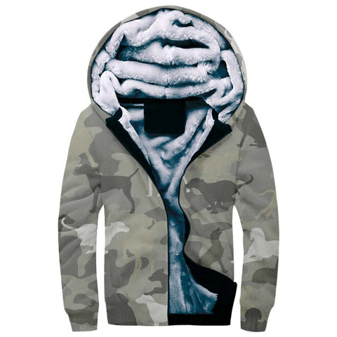 Weimaraner Camo Fleece Hoodie