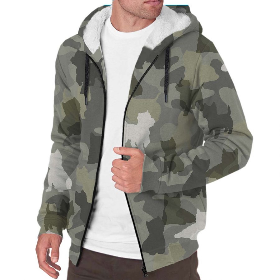 West Highland White Terrier Camo Fleece Hoodie