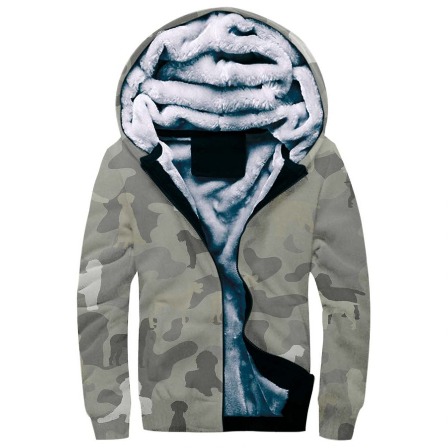 Wirehaired Pointing Griffon Camo Fleece Hoodie