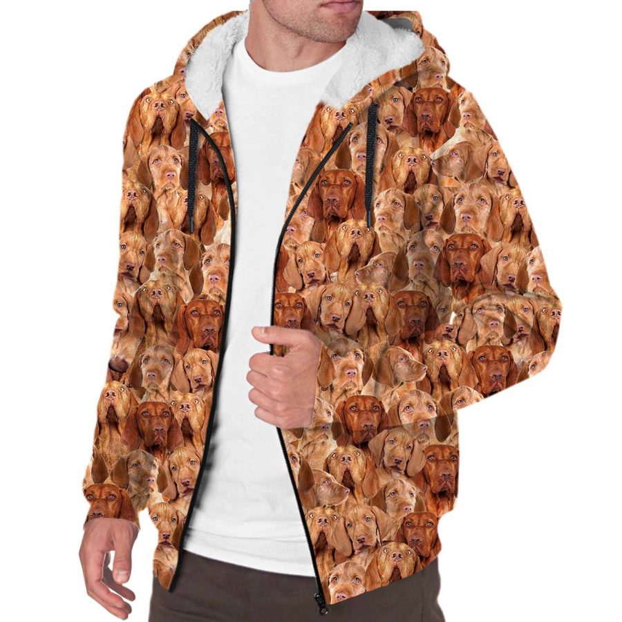 Wirehaired Vizsla Full Face Fleece Hoodie