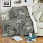 Boston Terrier Camo Blanket