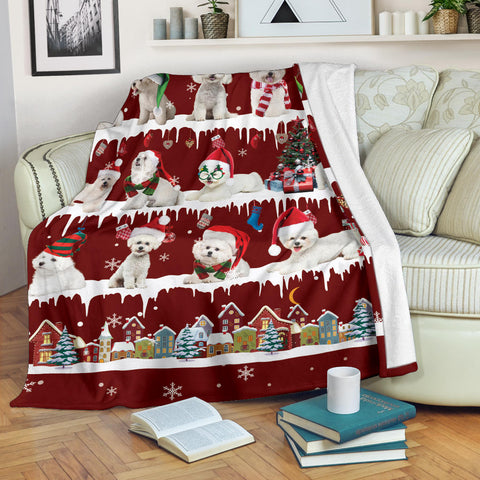 Bichon Snow Christmas Blanket