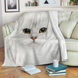 White Cat Face Hair Blanket