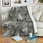 Black and Tan Coonhound Camo Blanket