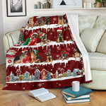 German Shepherd Snow Christmas Blanket