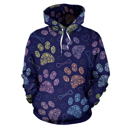 Paw prints all over print hoodie