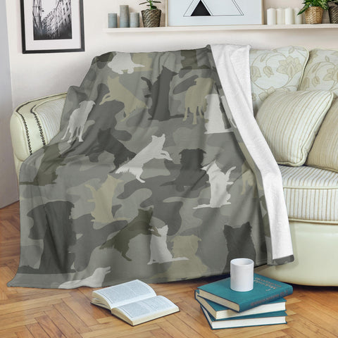 Border Collie Camo Blanket