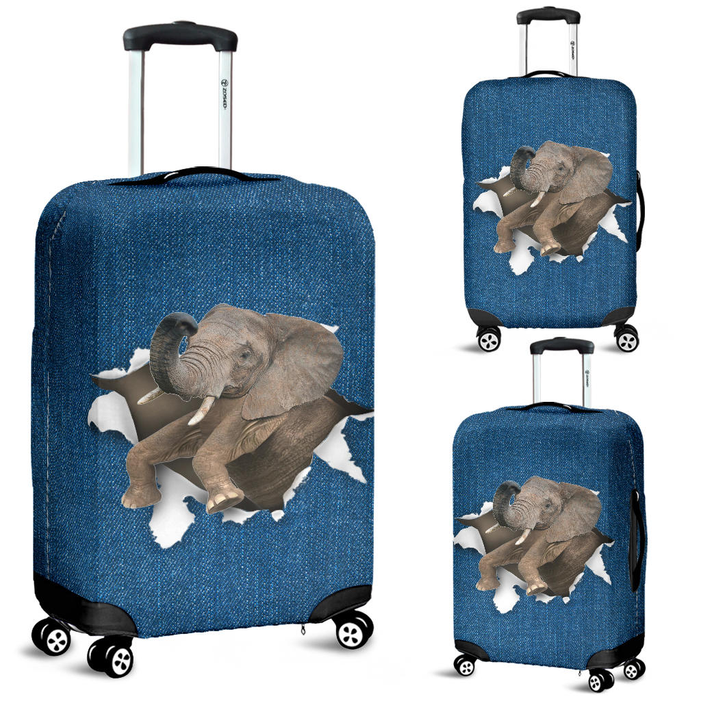 Elephant Torn Paper Luggage Covers