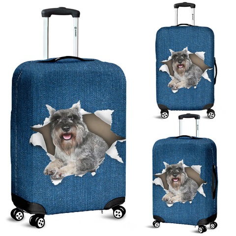 Standard Schnauzer Torn Paper Luggage Covers