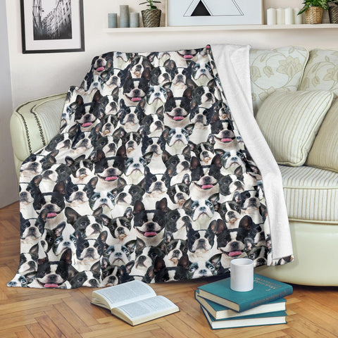 Boston Terrier Full Face Blanket