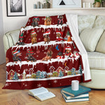 Dachshund Snow Christmas Blanket