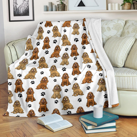 English Cocker Spaniel Paw Blanket