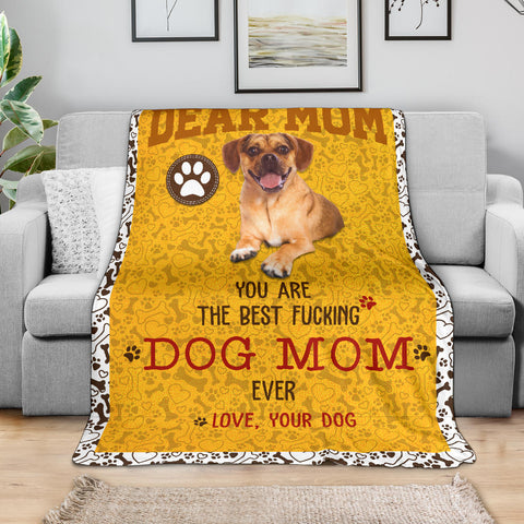 Puggle-Dog Mom Ever Blanket