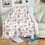 American Bulldog Heart Blanket