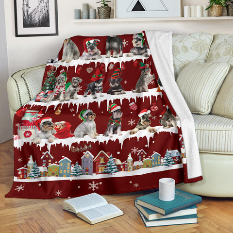 Schnauzer Snow Christmas Blanket