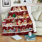 Golden Retriever Snow Christmas Blanket