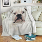 American Bulldog Face Hair Blanket