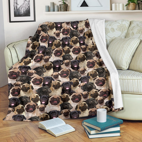 Pug Full Face Blanket