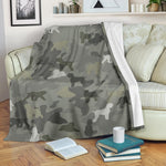 Black Russian Terrier Camo Blanket