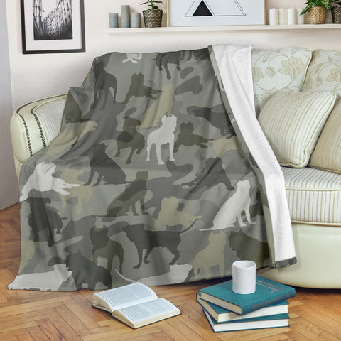 American Pit Bull Terrier Camo Blanket