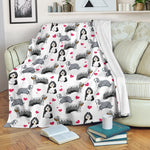 Bearded Collie Heart Blanket