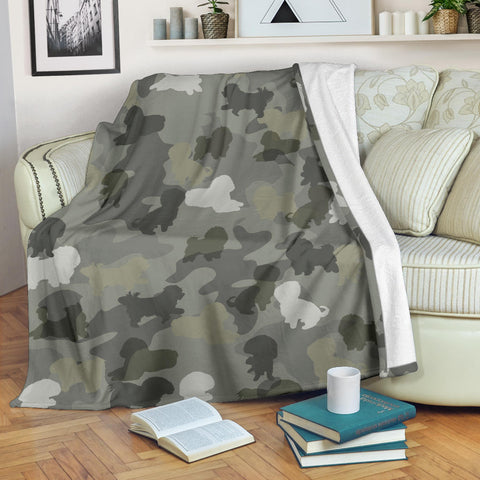 Bolognese Dog Camo Blanket