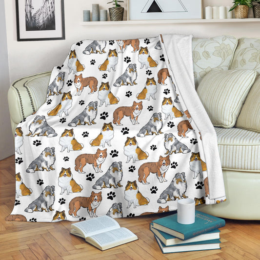 Shetland Sheepdog Paw Blanket