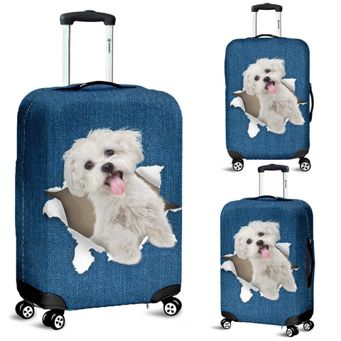 Maltese Torn Paper Luggage Covers