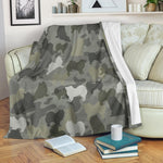 American Eskimo Dog Camo Blanket