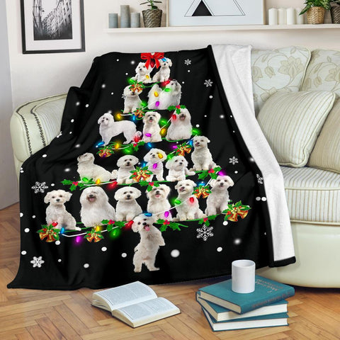 Maltese Christmas Tree Blanket