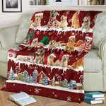 Golden Retriever Snow Christmas Blanket