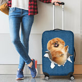 Pekingese Torn Paper Luggage Covers