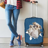 Lhasa Apso Torn Paper Luggage Covers