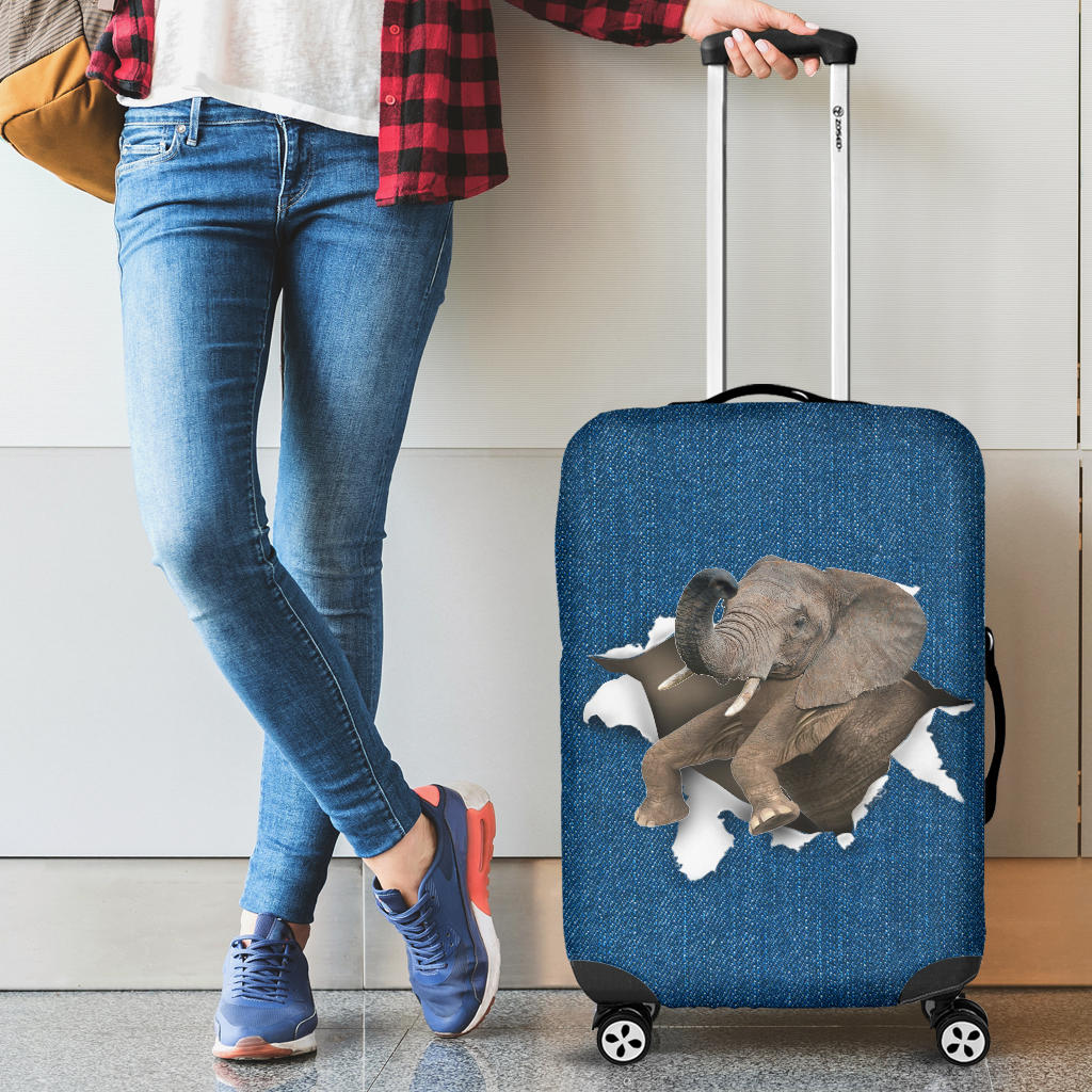 Elephant Torn Paper Luggage Covers