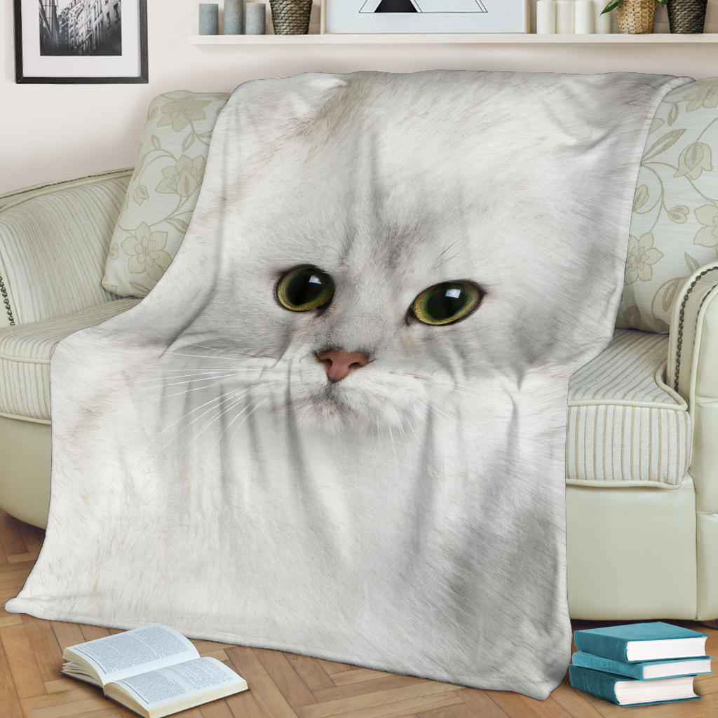 Cat White Face Hair Blanket